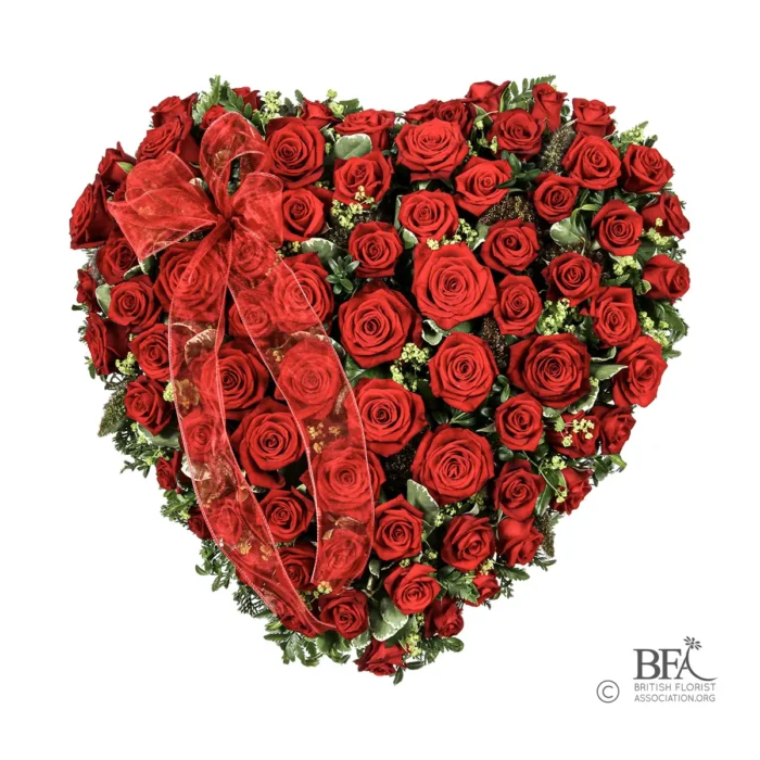 Peak Flowers - Funeral Flowers - Special Tribute - Rose Funeral Closed Heart