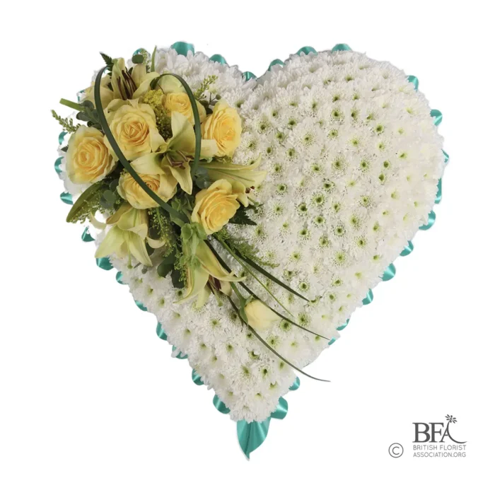 Peak Flowers - Funeral Flowers - Chrysanthemum Funeral Closed Heart