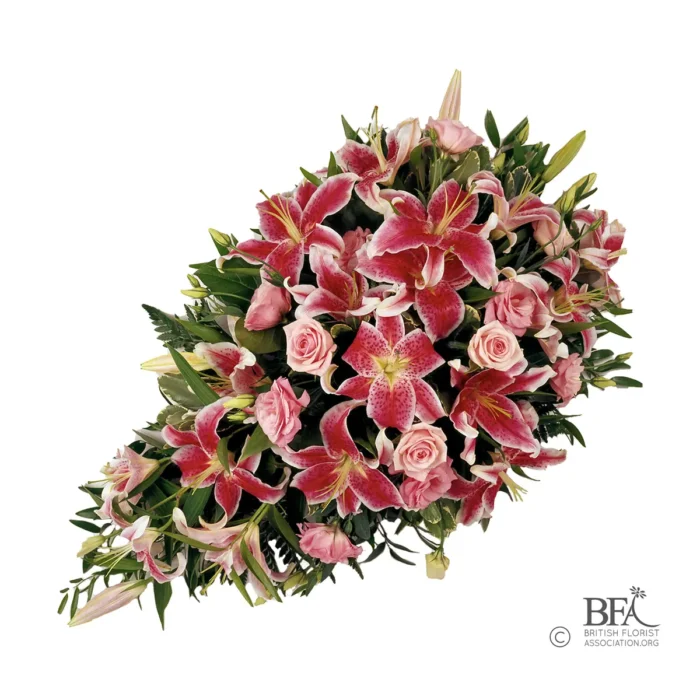 Peak Flowers - Funeral Flowers - Lilies & Roses Spray