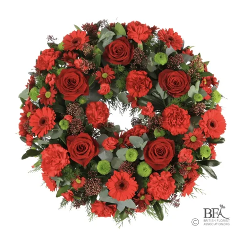 Peak Flowers - Funeral Flowers - Roses & Carnations Wreath