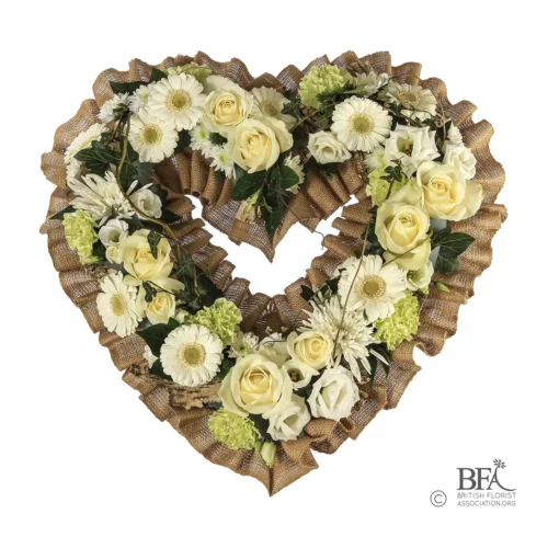 Peak Flowers - Funeral Flowers - Open Heart Wreath