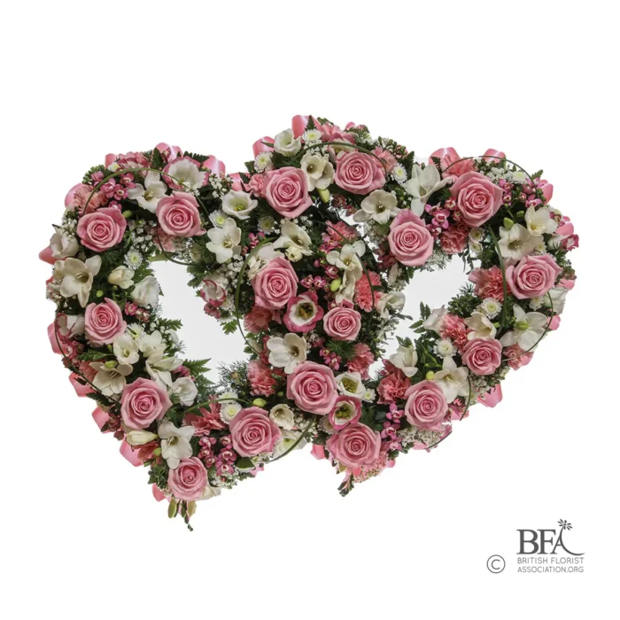 Peak Flowers - Funeral Flowers - Deluxe Double Open Heart Wreath